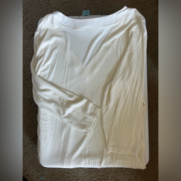 NWT Anthropologie Ribbed Three Quarter Sleeve Top - Picture 3 of 6